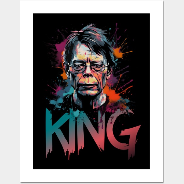 Stephen King portrait Wall Art by MindGlowArt